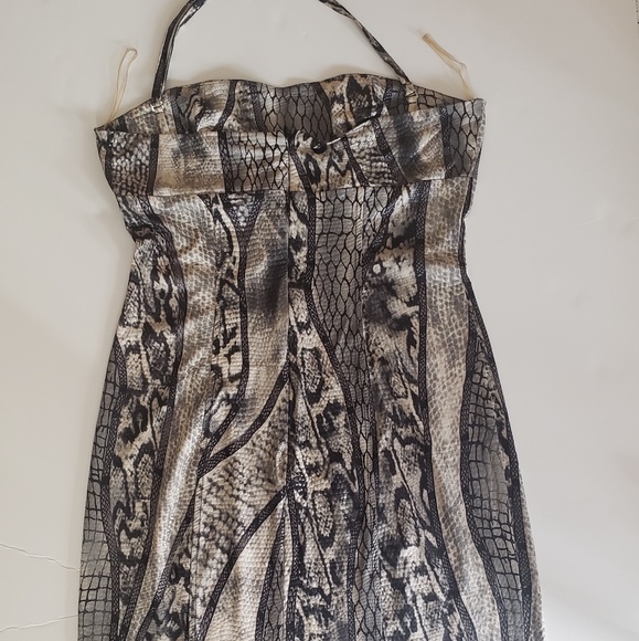 Snake Print Convertible Halter/Tube Top Dress - Picture 3 of 7